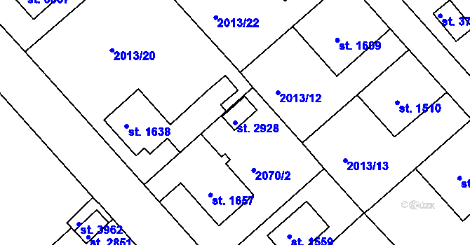 Parcela st. 2928 v KÚ Trutnov, Katastrální mapa