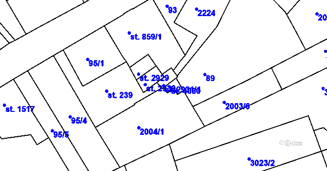 Parcela st. 2931/1 v KÚ Trutnov, Katastrální mapa