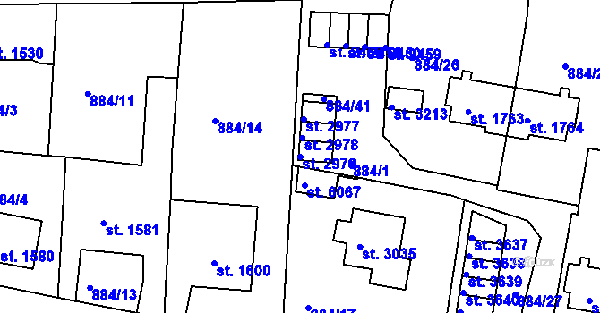 Parcela st. 2979 v KÚ Trutnov, Katastrální mapa