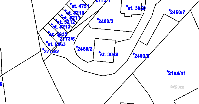 Parcela st. 3049 v KÚ Trutnov, Katastrální mapa