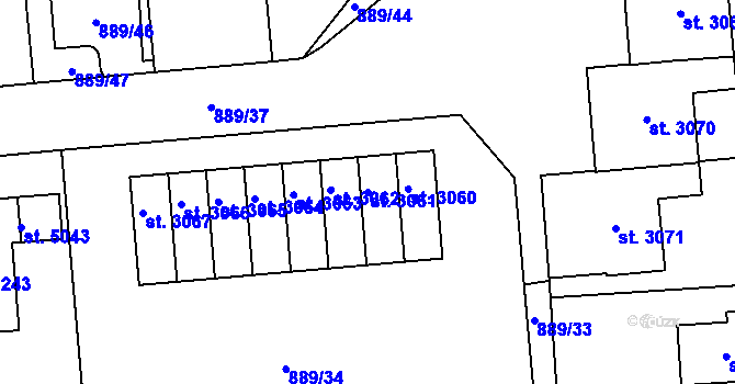 Parcela st. 3061 v KÚ Trutnov, Katastrální mapa