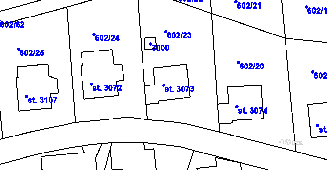 Parcela st. 3073 v KÚ Trutnov, Katastrální mapa