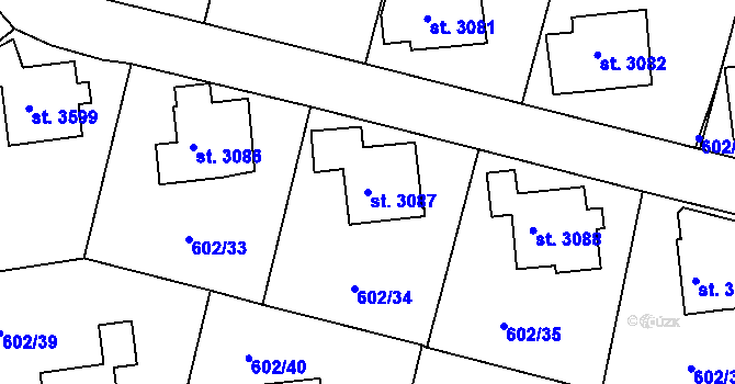 Parcela st. 3087 v KÚ Trutnov, Katastrální mapa