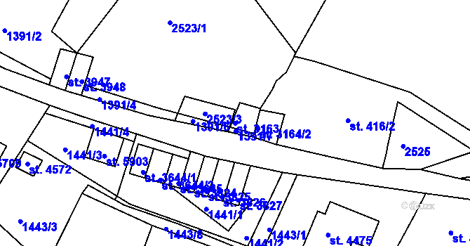 Parcela st. 3163 v KÚ Trutnov, Katastrální mapa