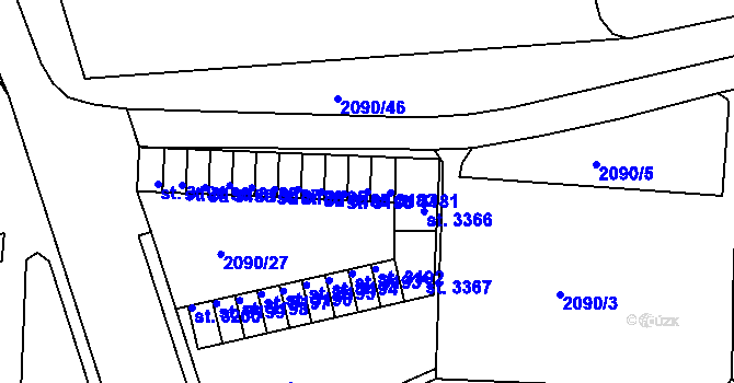 Parcela st. 3182 v KÚ Trutnov, Katastrální mapa