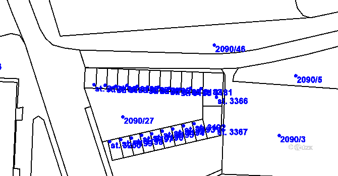 Parcela st. 3184 v KÚ Trutnov, Katastrální mapa
