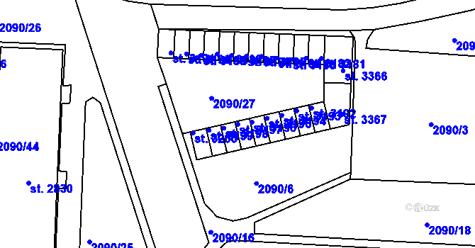 Parcela st. 3197 v KÚ Trutnov, Katastrální mapa