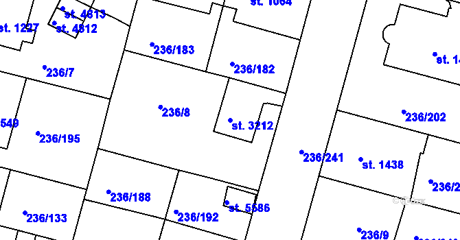 Parcela st. 3212 v KÚ Trutnov, Katastrální mapa