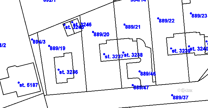 Parcela st. 3237 v KÚ Trutnov, Katastrální mapa