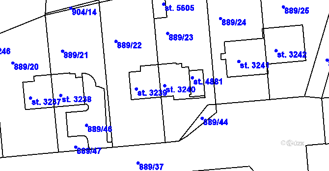 Parcela st. 3240 v KÚ Trutnov, Katastrální mapa