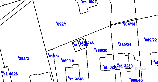 Parcela st. 3246 v KÚ Trutnov, Katastrální mapa