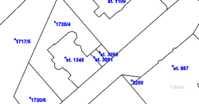 Parcela st. 3262 v KÚ Trutnov, Katastrální mapa