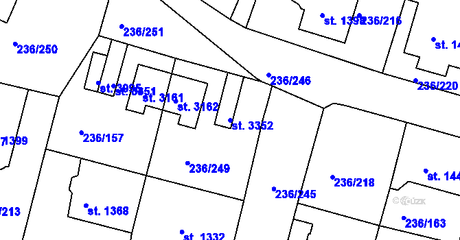 Parcela st. 3352 v KÚ Trutnov, Katastrální mapa