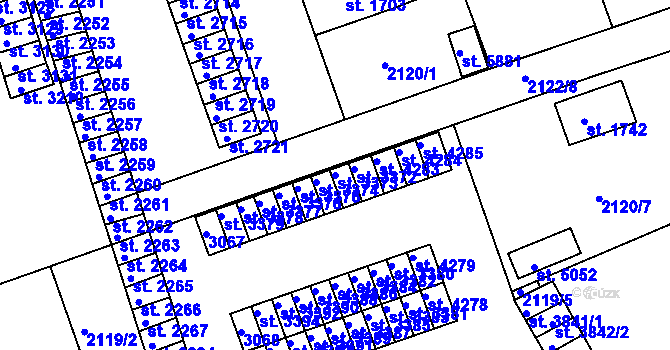 Parcela st. 3373 v KÚ Trutnov, Katastrální mapa