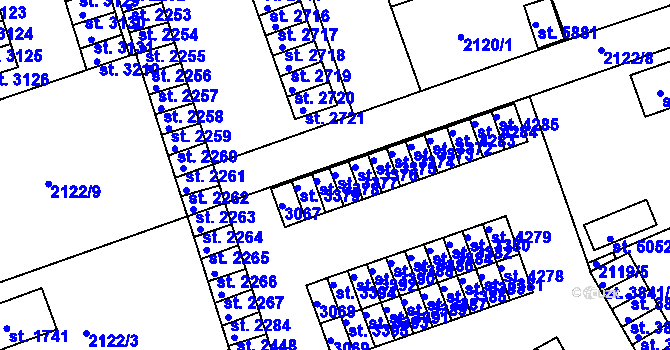 Parcela st. 3377 v KÚ Trutnov, Katastrální mapa