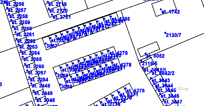 Parcela st. 3380 v KÚ Trutnov, Katastrální mapa