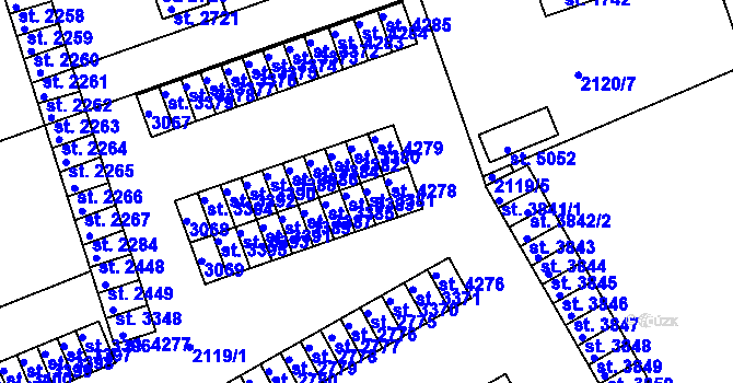 Parcela st. 3381 v KÚ Trutnov, Katastrální mapa