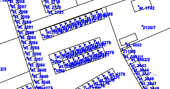 Parcela st. 3382 v KÚ Trutnov, Katastrální mapa