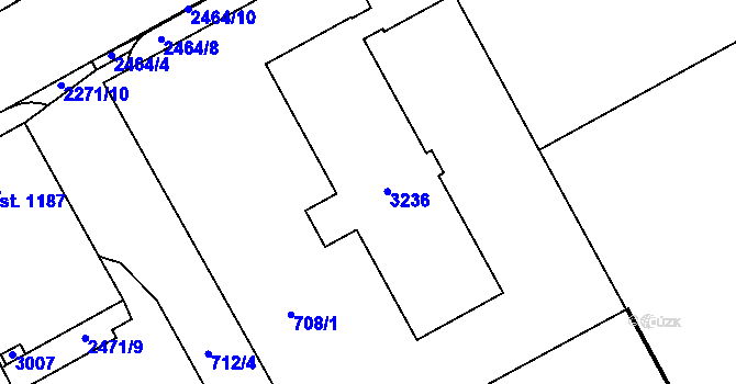 Parcela st. 3437 v KÚ Trutnov, Katastrální mapa