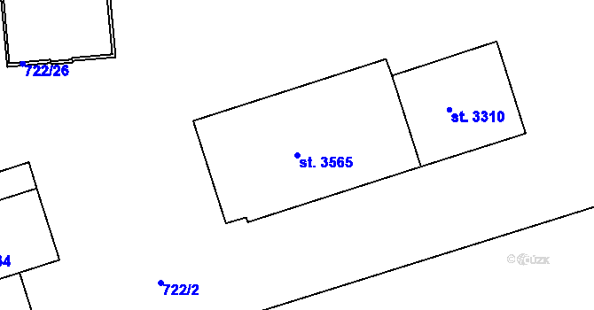 Parcela st. 3565 v KÚ Trutnov, Katastrální mapa