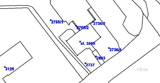 Parcela st. 3569 v KÚ Trutnov, Katastrální mapa