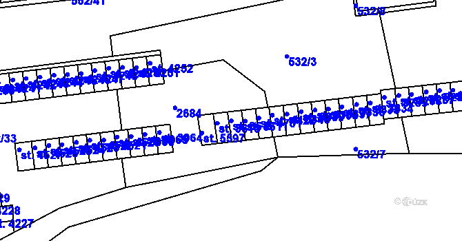 Parcela st. 3612 v KÚ Trutnov, Katastrální mapa
