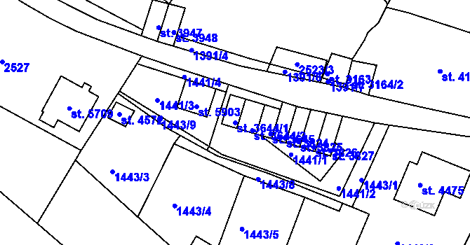 Parcela st. 3644/1 v KÚ Trutnov, Katastrální mapa