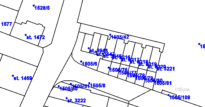 Parcela st. 3646 v KÚ Trutnov, Katastrální mapa