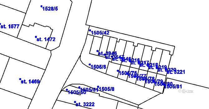 Parcela st. 3647 v KÚ Trutnov, Katastrální mapa