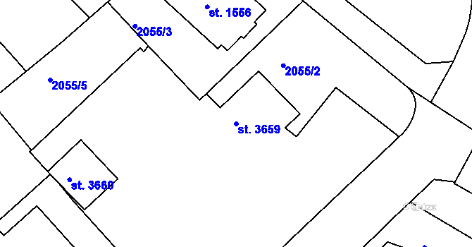 Parcela st. 3659 v KÚ Trutnov, Katastrální mapa