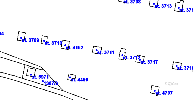 Parcela st. 3711 v KÚ Trutnov, Katastrální mapa