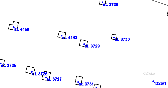 Parcela st. 3729 v KÚ Trutnov, Katastrální mapa