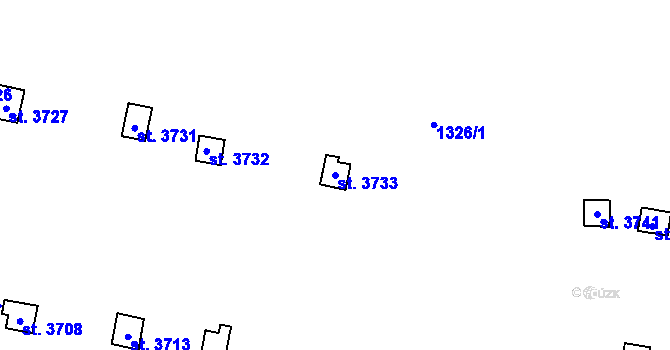 Parcela st. 3733 v KÚ Trutnov, Katastrální mapa