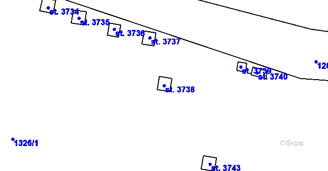 Parcela st. 3738 v KÚ Trutnov, Katastrální mapa