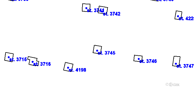 Parcela st. 3745 v KÚ Trutnov, Katastrální mapa