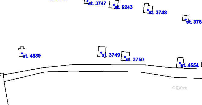 Parcela st. 3749 v KÚ Trutnov, Katastrální mapa