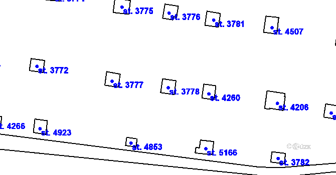 Parcela st. 3778 v KÚ Trutnov, Katastrální mapa