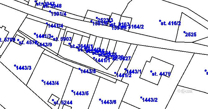 Parcela st. 3826 v KÚ Trutnov, Katastrální mapa