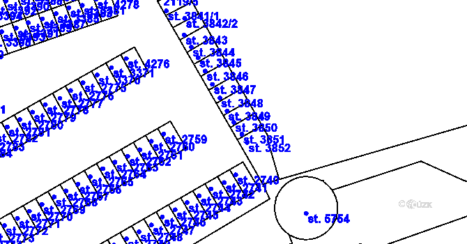 Parcela st. 3850 v KÚ Trutnov, Katastrální mapa