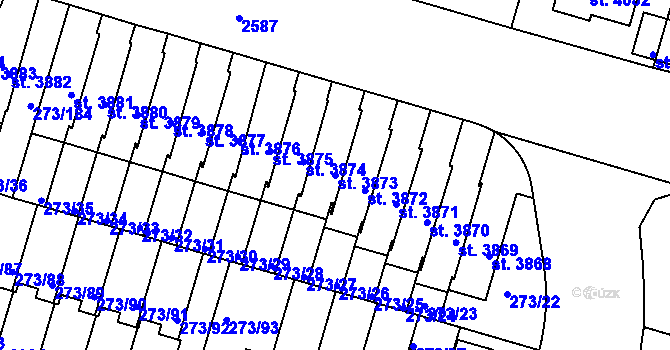 Parcela st. 3873 v KÚ Trutnov, Katastrální mapa