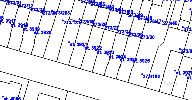 Parcela st. 3923 v KÚ Trutnov, Katastrální mapa