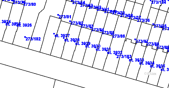 Parcela st. 3930 v KÚ Trutnov, Katastrální mapa