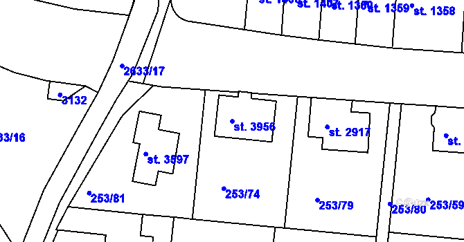 Parcela st. 3956 v KÚ Trutnov, Katastrální mapa