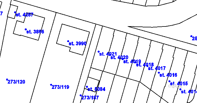 Parcela st. 4021 v KÚ Trutnov, Katastrální mapa