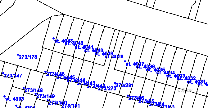 Parcela st. 4038 v KÚ Trutnov, Katastrální mapa