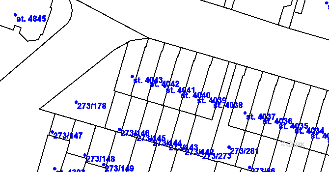 Parcela st. 4041 v KÚ Trutnov, Katastrální mapa