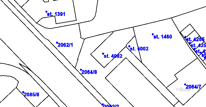 Parcela st. 4082 v KÚ Trutnov, Katastrální mapa
