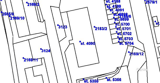 Parcela st. 4090 v KÚ Trutnov, Katastrální mapa