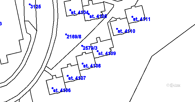 Parcela st. 4109 v KÚ Trutnov, Katastrální mapa