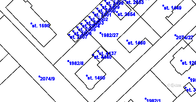 Parcela st. 4137 v KÚ Trutnov, Katastrální mapa